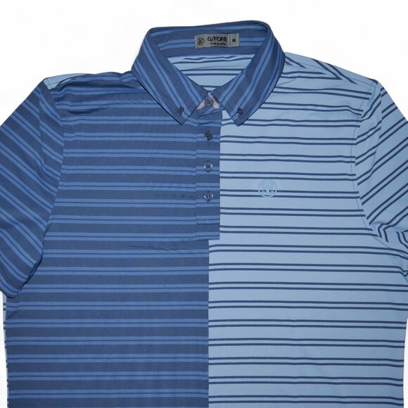 G/FORE Split Stripe Contrast Tech Jersey Golf Polo Men's Size M Moisture-wicking - Picture 9 of 12